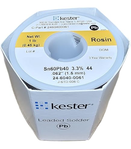 Kester 44 Lead Solder Wire - 1 lb - 0.062 in Wire Diameter