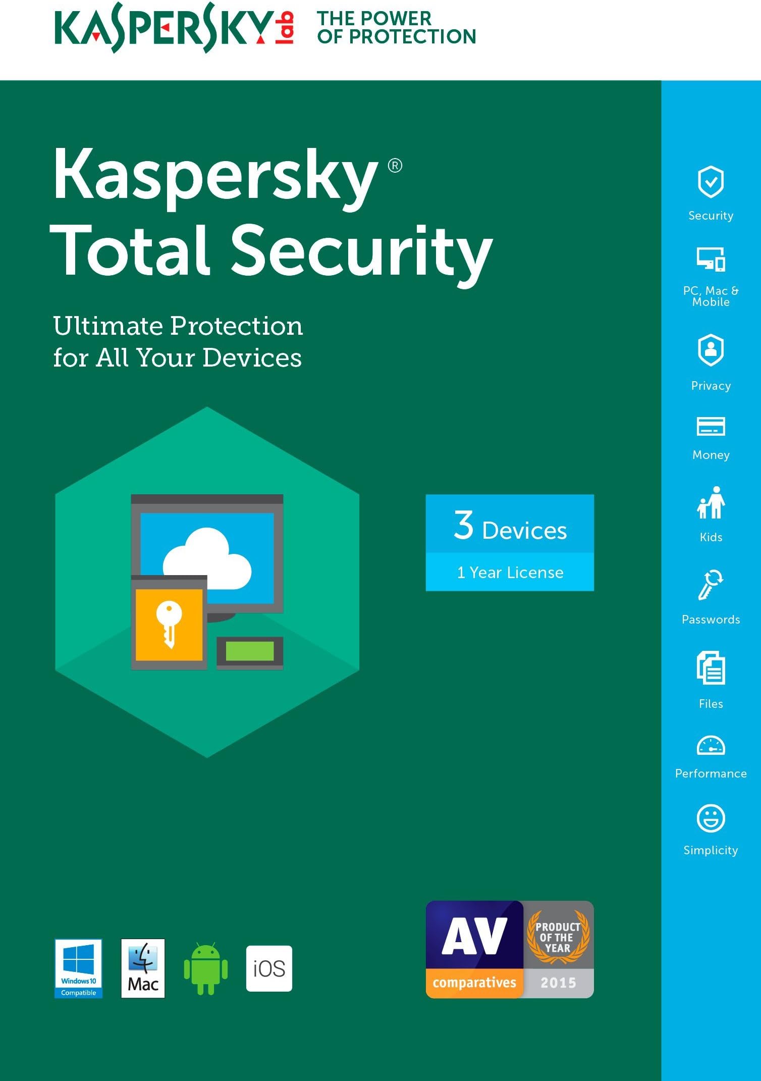 Kaspersky Total Security 2017 | 3 Device | 1 Year | Download [Online Code]