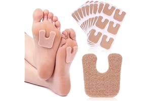 MoyRetty 60pcs U-Shaped Felt Callus Pads, Metatarsal Pads Self-Stick Cushions Protect Calluses from Rubbing on Shoes, Reduce Foot and Heel Pain