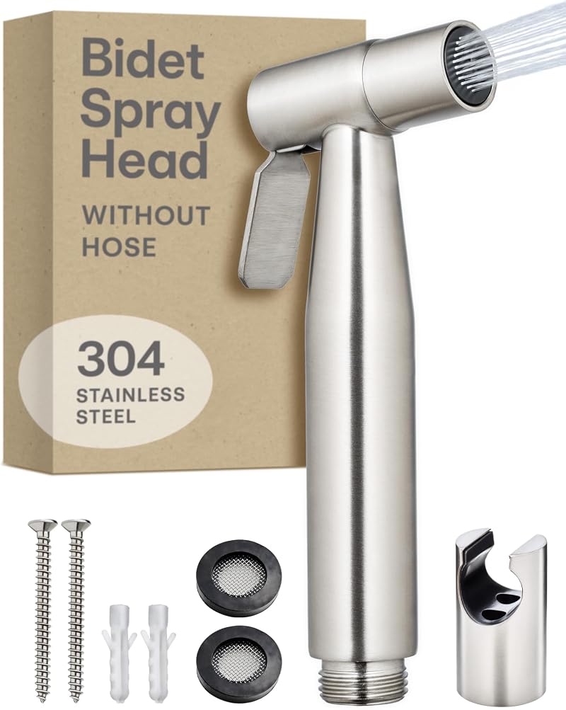 Praknu Handheld Bidet Sprayer Toilet Stainless Steel Jet Holder Rustproof Easy