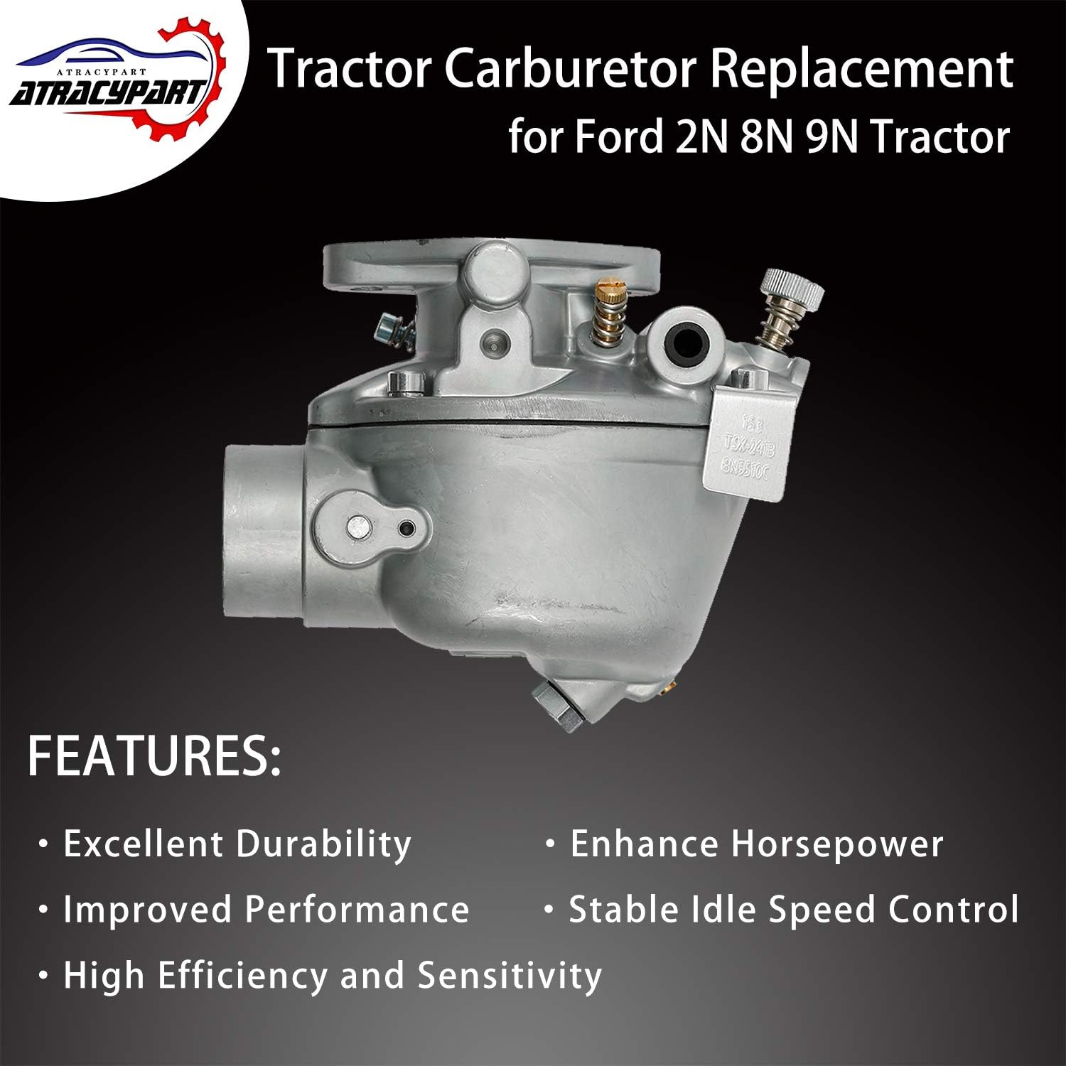 Carburetor Tractor Carb with Gasket and Bolts | for 1993-1952 Ford 2N 8N 9N Tractor | Replace# 8N9510C, 9N9510A, B3NN9510A, TSX241A, TSX33: Automotive