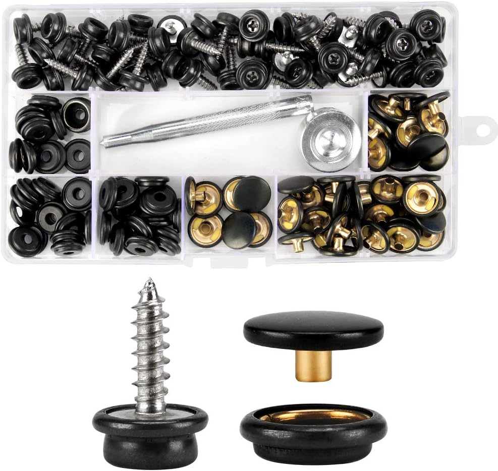 150 PCS Canvas Snap Kit with 2Pcs Setting Tool, Metal