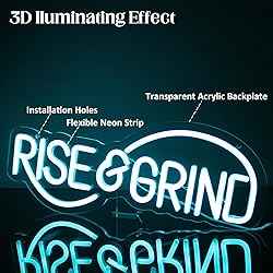 Rise & Grind Neon Sign Hustle LED Neon Signs for