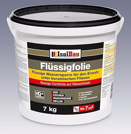7 kg Flüssigfolie, Dichtfolie, Bad, Dusche, Küche, Abdichtung Abdichtfolie, Duschelement, Streichfolie Abdichtmasse, Duschabd