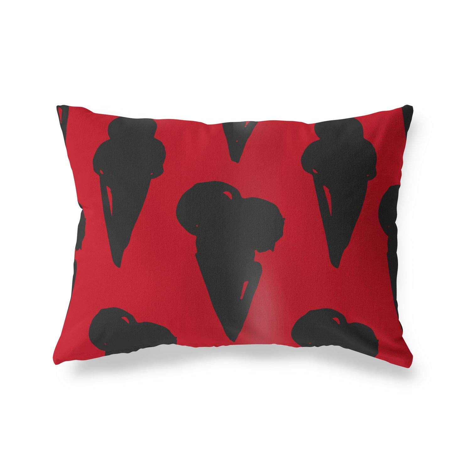 BonaMaison Decorative Cushion Cover, Red Black Throw Pillow Covers, Home Decorative Pillowcases for Livingroom, Sofa, Bedroom, Size: 45X60 Cm - Designed and Manufactured in Turkey