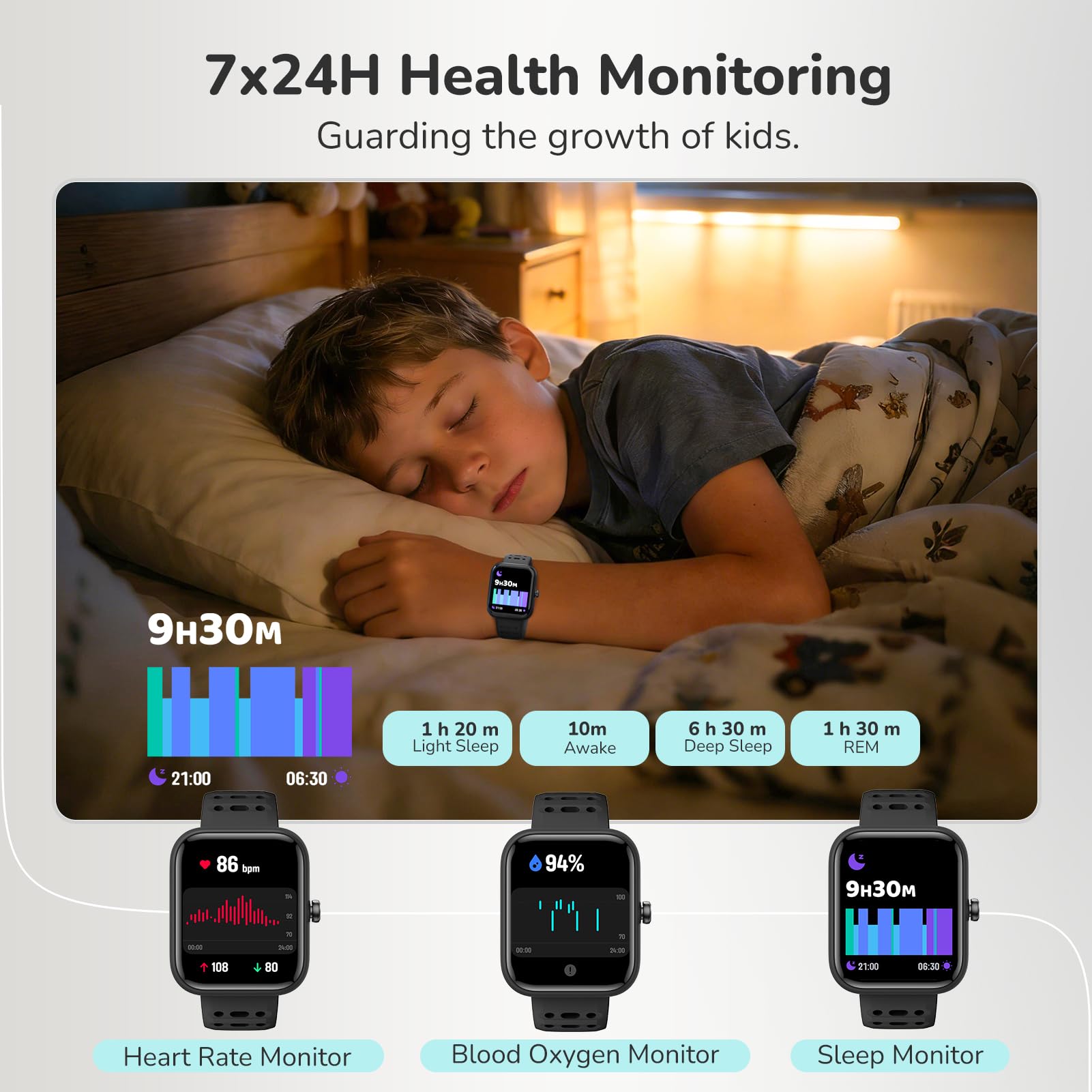 Condition photo showing New/Like New for smart watch kids?fitness watch for kids with health monitor, activities track & drinking/rest/homewo