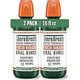 TheraBreath Fresh Breath Mouthwash, Rainforest Mint, Alcohol-Free, 16 Fl Oz (2-Pack)