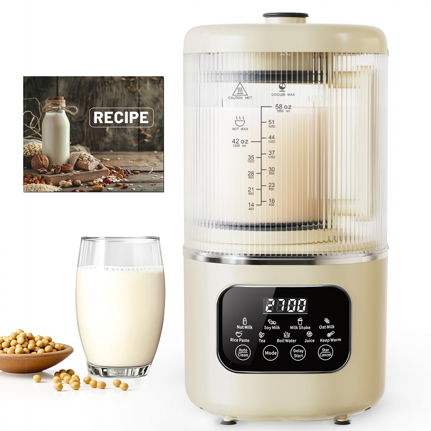 Photo 1 of Automatic Nut Milk Maker Machine, Multiple Blade Nut Milk Maker with LED Display
