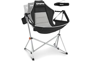 KingCamp Hammock Camping Chair, Swinging Portable Folding Camp Chairs for Adults Max 400lbs Heavy Duty Foldable Oversized Rocker with Aluminum Alloy Frame Cup Holder for Outdoor Beach Patio Sport
