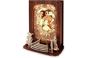 FUNPOLA Alice in Wonderland 3D Puzzle Nightlight – DIY 3D LED Book Lamp – 3D Wood Puzzles Décor Lamp for Kids and Adults