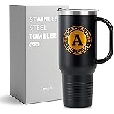 the Man the Myth the Legend, Monogrammed 40oz Tumbler with Handle for Men, Funny Personalized Travel Mug, Unique Birthday Christmas Gifts for Him, A