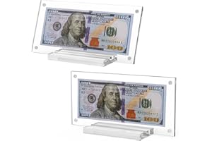 Ettonsun 2PCS Thickened Dollar Bill Frame,Dollar Bill Currency Display Holder,Money Frame for Collectors Currency Holder for Bills,Ticket Dollar Bill Protector Money Holder Stamps Photos Display Case