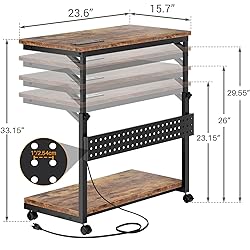 Besiost Computer Tower Stand with Power Strips, 4