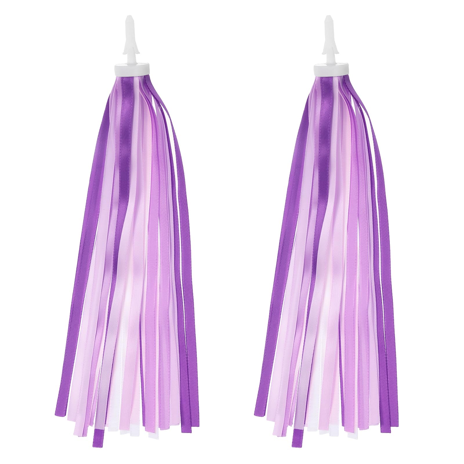 PATIKIL Bike Streamers, Colorful Scooter Handlebar Tassels Grips Ribbon Accessories Decorations for Girls Bicycle Tricycle Handles, Gradient Purple
