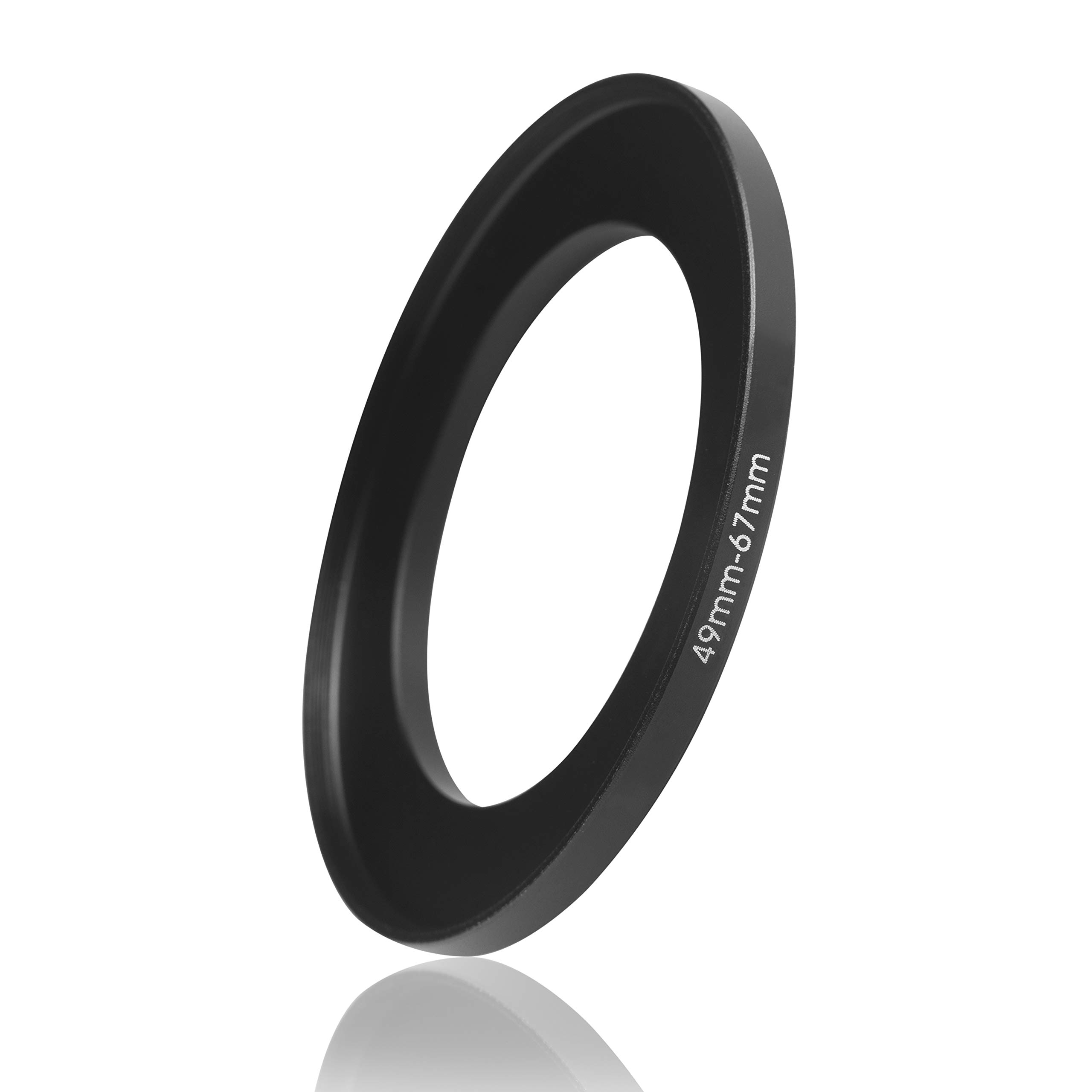 Ares Foto® Step-Up Lens Adapter Ring for Filters, Made of CNC Machined Metal with Matte Black Electroplated Finish (49mm – 67mm)