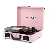Victrola Journey II (2025 Model) – Bluetooth Suitcase Record Player – Built-in Stereo Speakers with Enhanced Bass, 3-Speed Turntable, Bluetooth Input and Output, RCA & Headphone Outputs (Pink)
