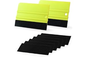 Gomake 2PCS Vinyl Wrap Squeegee with 6PCS Squeegee Felt Fabric for Tint Film Decal Squeegee Application Tool Vinyl Wrap Insta
