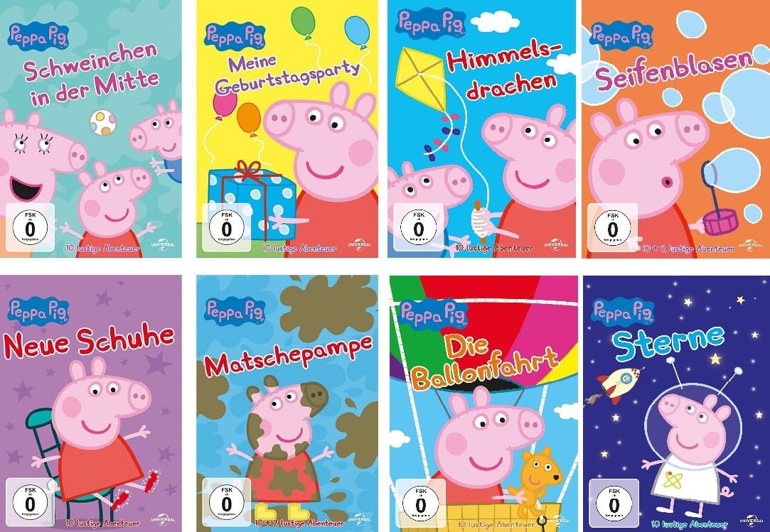 Peppa Pig 8 DVD Set Vol. 1 Vol. 8 German Original Product Amazon.co.uk