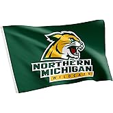 Desert Cactus Northern Michigan University NMU Flag - 3 x 5 Feet Wildcats Banner, Indoor/Outdoor Durable Fabric, 100% Polyester Design (Style 1)