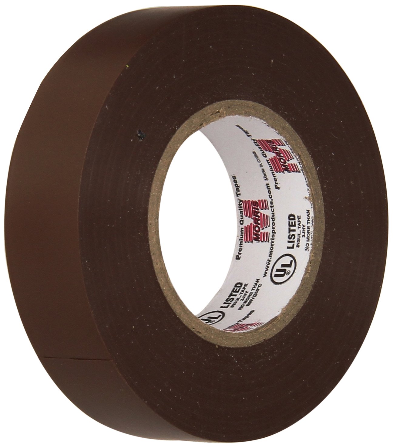 Morris 60060 Brown Vinyl Plastic Electrical Tape, 7 mil, PVC, 66