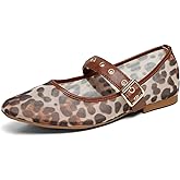 hingswink Mary Jane Shoes Women Ballet Flats with Strap Buckle Closed Toe MaryJanes Shoes Ballerina Flats for Women Dressy Comfortable