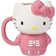 Silver Buffalo Sanrio Hello Kitty Halloween Spooky Pink Skeleton Costume Ceramic 3D Sculpted Mug, 20 Ounces