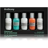 Anthony Starter Kit, 5 Count, Glycolic Facial Cleanser, Facial Scrub, All Purpose Facial Moisturizer, Invigorating Rush Hair & Body Wash, Shave Cream