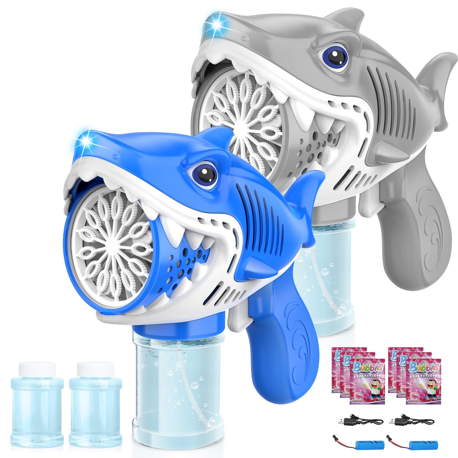 Aooess Toys for 3-8 Year Old Boys: 2 Electric Bubble Guns for Kids Age 3 4 5 6 7 8 Year Old Bubble Blower Toys Birthday Outdoor Gifts for Party Presents Bubble Makers for 3+ Year Old Toddlers
