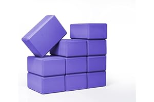 Sunshine Yoga 4" Yoga Block, 10 Pack Bulk EVA Foam Yoga Blocks, Firm and Supportive Yoga Brick, Balance Foam for Stretching, Pilates, and Workout, 4" x 6" x 9"