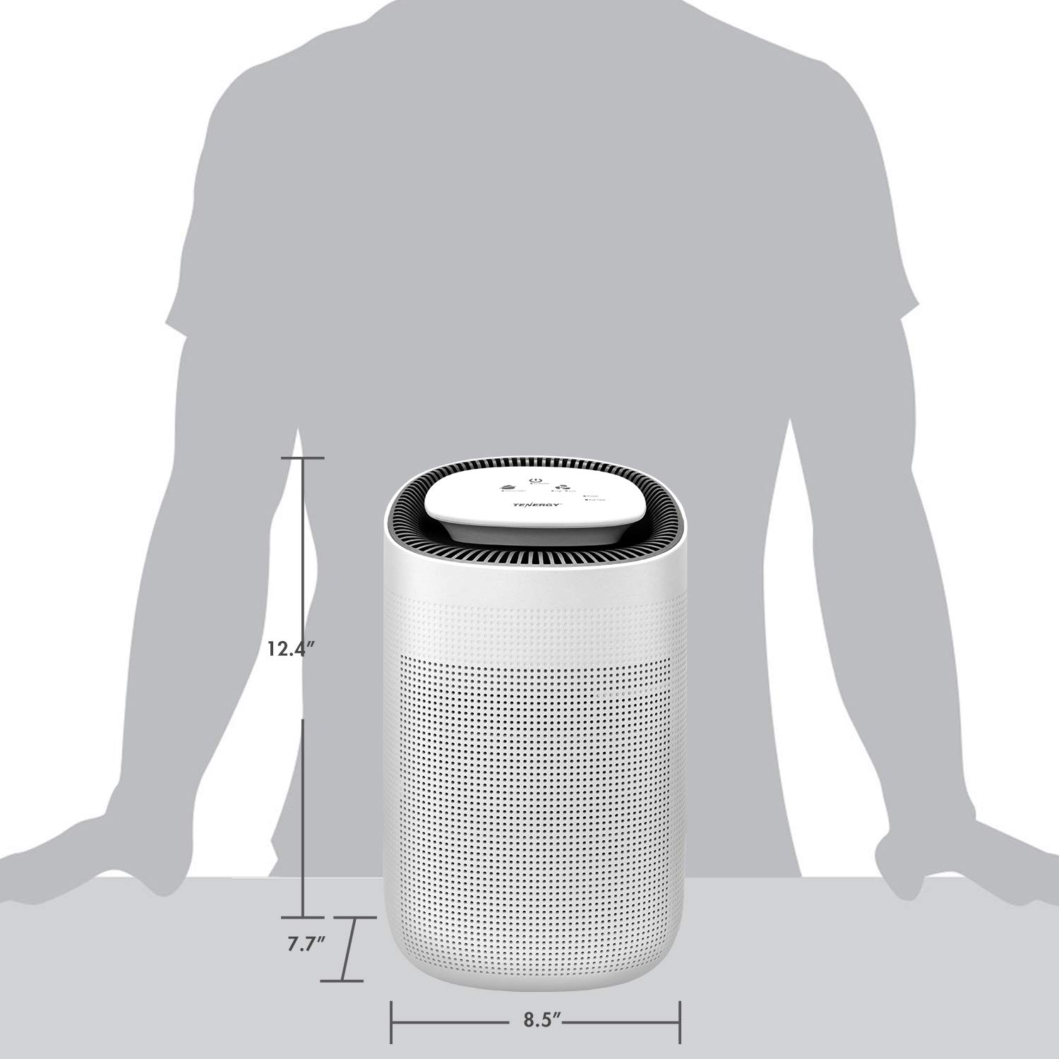 Tenergy Sorbi 1000ml Air Dehumidifier w/Purifying Function, True HEPA Filter, Auto Shutoff, Touch Control Adjustable Air Speed, Ultra-Quiet, Ideal for Closets & Bathrooms