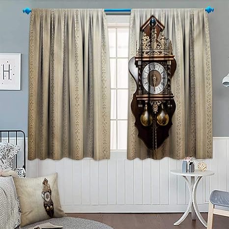Amazon Com Clock Blackout Curtain An Antique Style Wood Carving