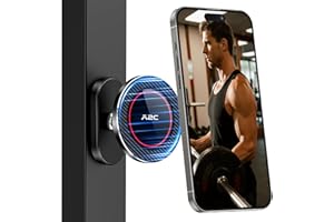 A2C All-Metal Gym Magnetic Phone Holder, High-End Workout Gift for Men Women [Strongest Dual Magnet] Attach to Iron Metal Portable Integrated Gym Phone Mount for iPhone 17 16 15 14 13 12 Series(Black)