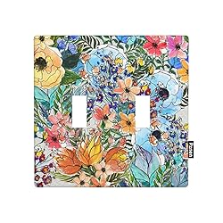 Pznen Blue Retro Boho Floral Double Toggle Light