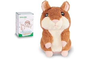SANJOIN Kids Toddler Toys for Ages 2-4, Talking Hamster Repeats What You Say, Interactive Plush Repeating Toy for 2 3 4 5 6 8 Year Old Boy Girl Birthday Gift (Brown)
