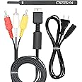 Power Cord and AV Cable for PS1 PS2 PS3, AC Power Cord and AV Cable Compatible with PlayStation 1 2 3, 2 Prong Charger Adapter & Audio Video RCA Replacement Set
