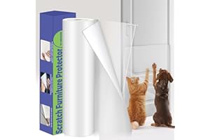 JOPOY Cat Scratch Furniture Protector: Cat Anti Scratch Tape - Door Protector from Dog Scratching - Clear Training Self Adhesive Tape for Carpet, Sofa, Couch, Door (Transparent, 7.87" x 6.56FT)