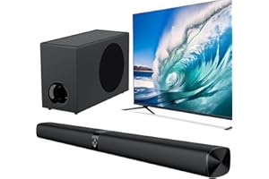 Assistrust Centre Channel Speakers, 2.1CH Sound Bar with Subwoofer, 110W Centre Channel Speakers Sound Bar, with Bluetooth/AR
