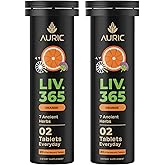 Auric Herbal Liver Support Supplement | Milk Thistle (Silymarin), Turmeric, Garlic, Ginger for Liver Health | Advanced Detox & Cleansing Formula for active Liver | 40 Tablets | Plant Based Gluten-Free