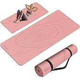 Large Yoga Mat Thick, 76"x32"x0.31"Wide POE Exercise Mat with Non-Slip Surface & Carry Strap, Anti-Tear Workout Mat for Yoga, Pilates, Fitness