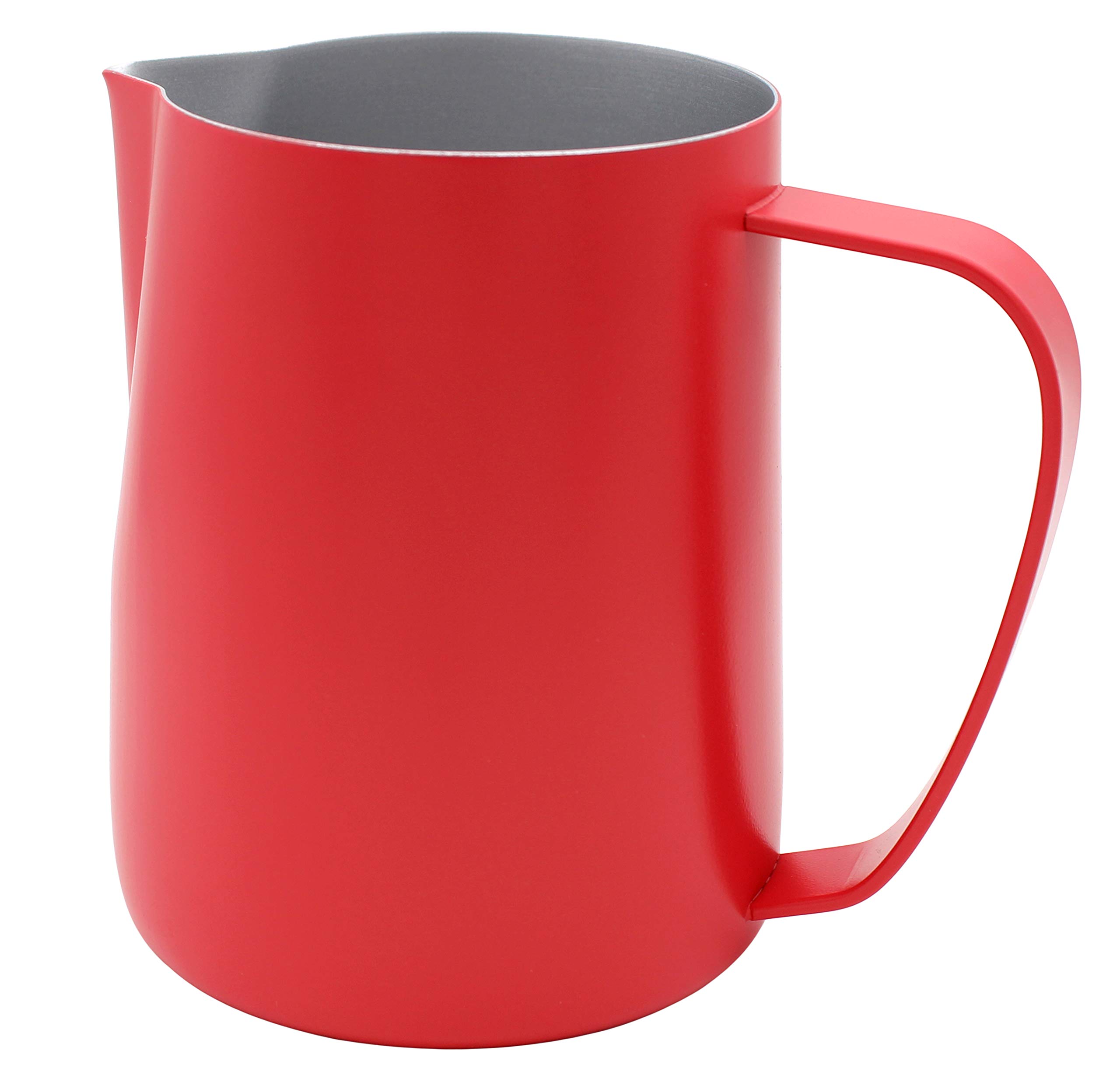 Xiaoyu Non-Stick Stainless Steel Milk Steaming & Frothing Pitcher, Matte Finish, Red, 20 oz/600ml