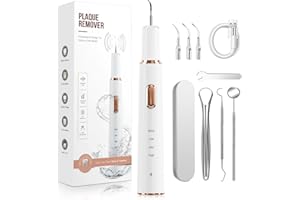 FAIRYLOVE Plaque Remover for Teeth, Tartar Remover for Teeth with 3 Modes and 4 Replaceable Cleaning Heads