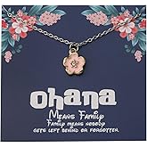KUIYAI Ohana Necklace Hibiscus Flower Charm Necklace Gift Hawaiian Jewelry Gift Gift for Family Best Friends Gift Woman Gift