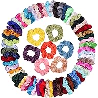 Cehomi 75 Pcs Velvet Hair Scrunchies Hair Bands for Women or Girls,Elastic Soft Ponytail Holder Hair Ties for Birthday, Party