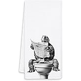 OSLYSOF Funny Turtle Beach Hand Towels for Bathroom Washroom, Sea Turtle Bathroom Decor, Turtles Lover Gifts for Women Men, Coastal Beach Bathrooms Hand Towels, 16x24 Inch