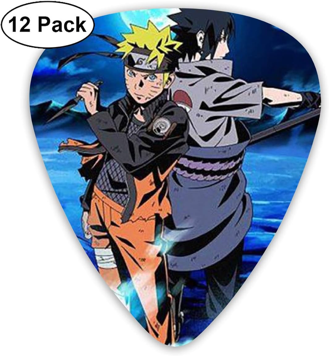 CHLING Naruto Vs Sasuke Guitar Picks, 12 Pack Stylish Colorful Guitar Gift for Guitar Bass