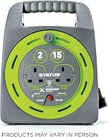 Status 15 Metre Extended Reach Outdoor Power Cable Reel Dual Socket view 7