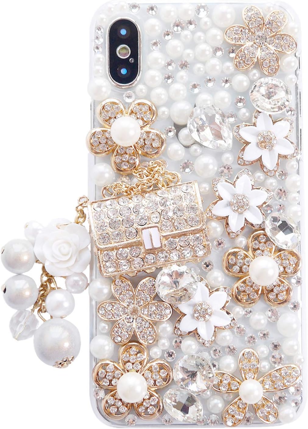 iPhone 6s Women Case, iPhone 6 Case, DMaos Handbag Design Sparkly Rhinestone Cover, Cute Girly Bling Diamond Snow Flower, Beauty for iPhone6 iPhone6s 4.7 inch