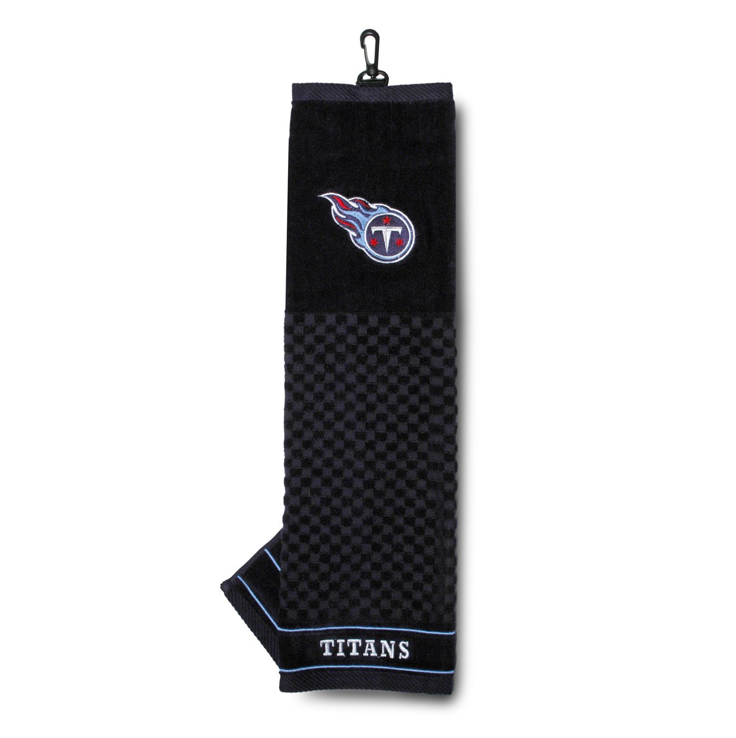 Team Golf NFL Tennessee Titans Embroidered Golf Towel Embroidered Golf Towel, Checkered Scrubber Design, Embroidered Logo