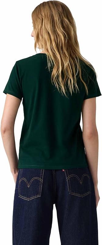 T-Shirt à col V Parfait pour Femme (1 pièce), Vert pin, M — photo 4 sur 6
