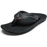 OLUKAI Kipi Men's Beach Sandals, Water Resistant Flip Flops, Quick Dry Material & Arch Support, All-Day Comfort
